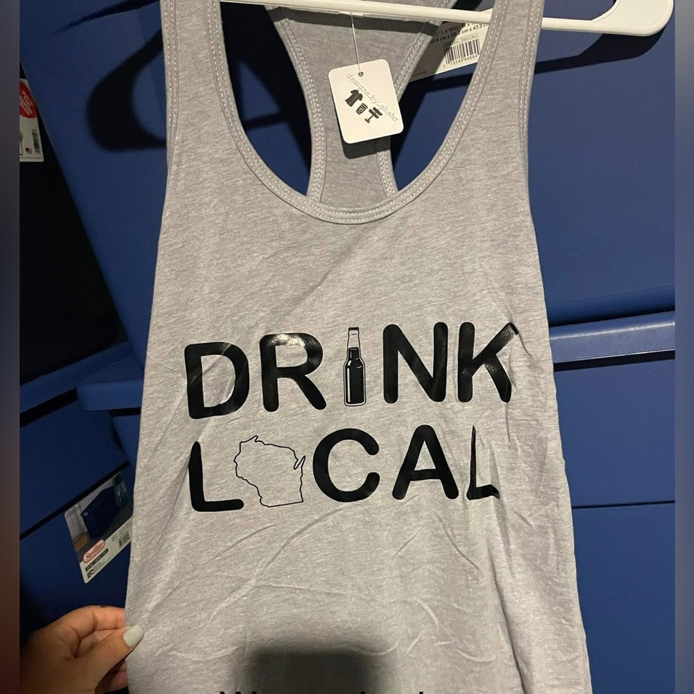 Gray 'Drink Local' Tank Top